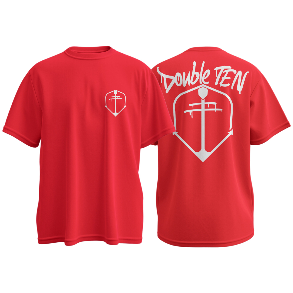 DOUBLE TEN ANKER BASESHIRT  POWDERBLUE BLACK RED